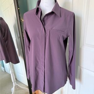 Athleta Purple Button Down Shirt - xxs